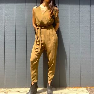 Anthropologie Leifsdottir tie waist jumpsuit Sz 4